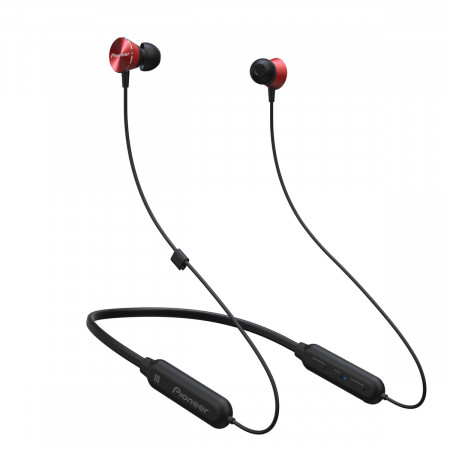 Pioneer SE-QL7BT-R mikrofonos Bluetooth fülhallgató, piros