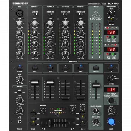 Behringer Pro mixer DJX750 5-csatornás DJ mixer