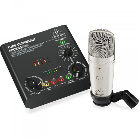 Behringer VOICE STUDIO Komplett felvételi csomag: stúdió kondenzátor mikrofon + csöves előerősítő + USB/audió interfész