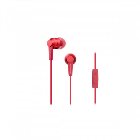 Pioneer SE-C3T-R mikrofonos fülhallgató, piros