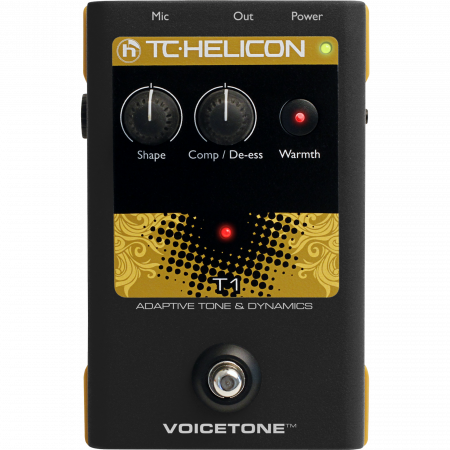 TC Helicon VoiceTone T1 adaptív dinamika és hangszín ének/gitár pedál